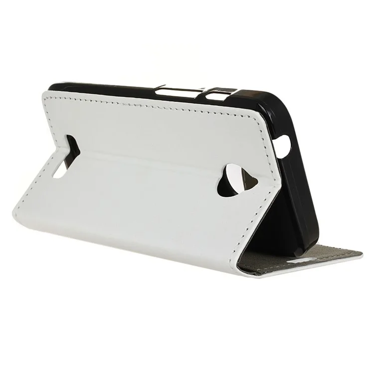 Wallet Leather Stand Cover for Alcatel Dawn 5027 - White