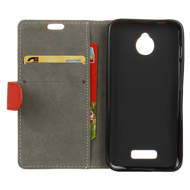 Wallet Leather Phone Case for Alcatel Dawn 5027 - Red