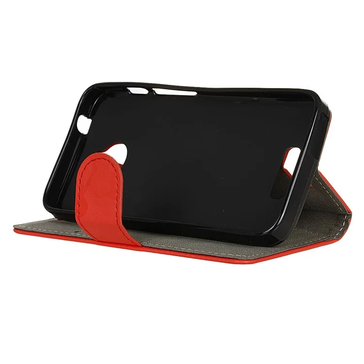 Wallet Leather Phone Case for Alcatel Dawn 5027 - Red