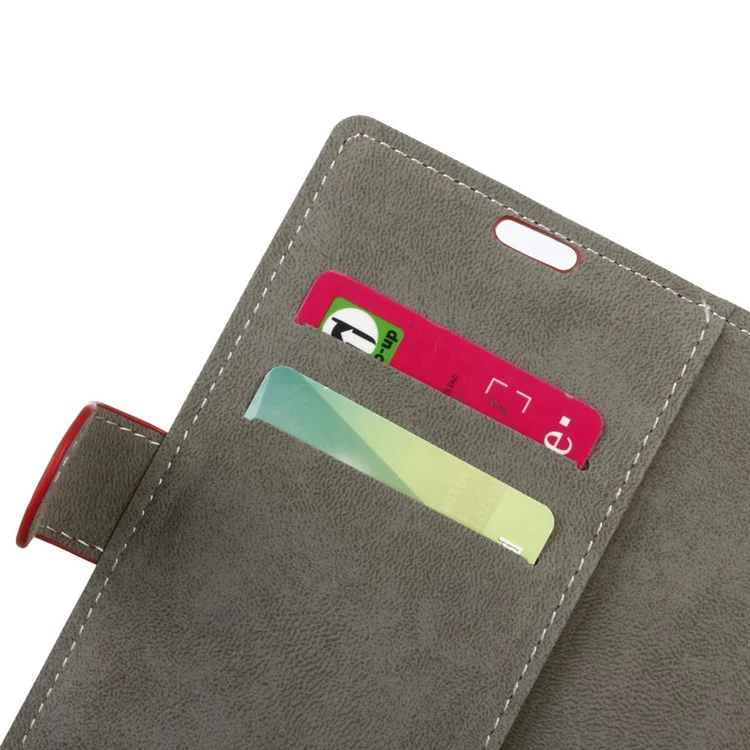 Wallet Leather Phone Case for Alcatel Dawn 5027 - Red
