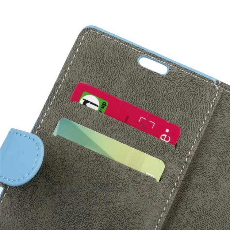 Magnetic Leather Stand Cover for Alcatel Dawn 5027 - Blue