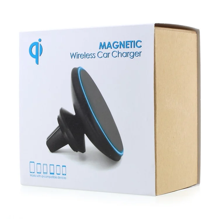 Universal Magnetic Qi Standard Wireless Charger Car Air Vent Mount for iPhone 8/8 Plus/Samsung Galaxy S7/S7 Edge (Not Support FOD Function)