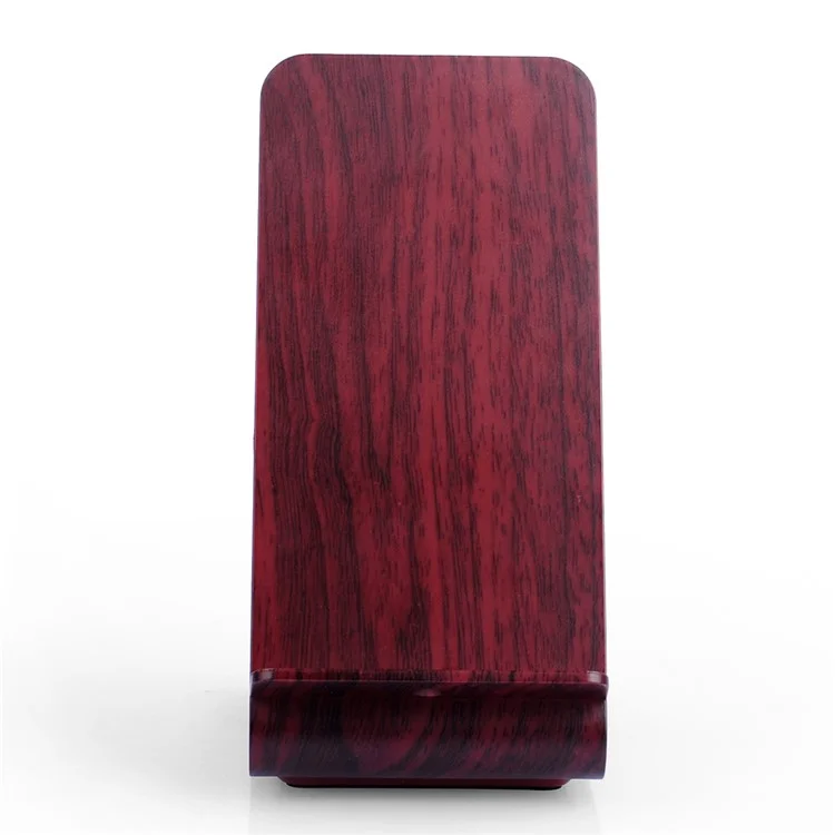 A8 10W Fast Charge Qi Wireless Charging Charger Stand Wooden for iPhone 8/8 Plus/Samsung Galaxy S8/S7/S6 Etc - Wine Red