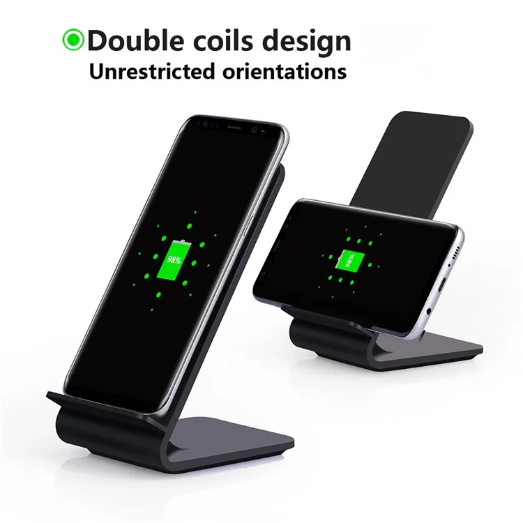 YOLIKE A8 Plastic Fast Wireless Charger for iPhone 8/8 Plus/Samsung Galaxy S8/S7/S6 Etc - Black