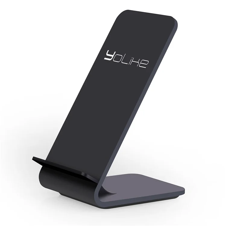 YOLIKE A8 Plastic Fast Wireless Charger for iPhone 8/8 Plus/Samsung Galaxy S8/S7/S6 Etc - Black