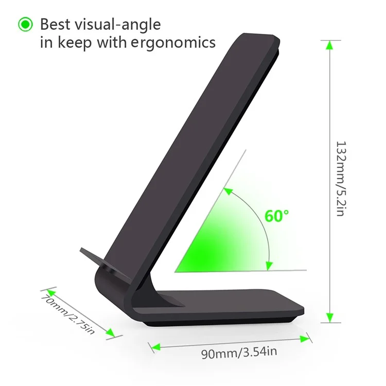 YOLIKE A8 Plastic Fast Wireless Charger for iPhone 8/8 Plus/Samsung Galaxy S8/S7/S6 Etc - Black
