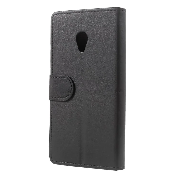 PU Leather Wallet Cell Phone Case for Alcatel U5 (4G Version) - Black