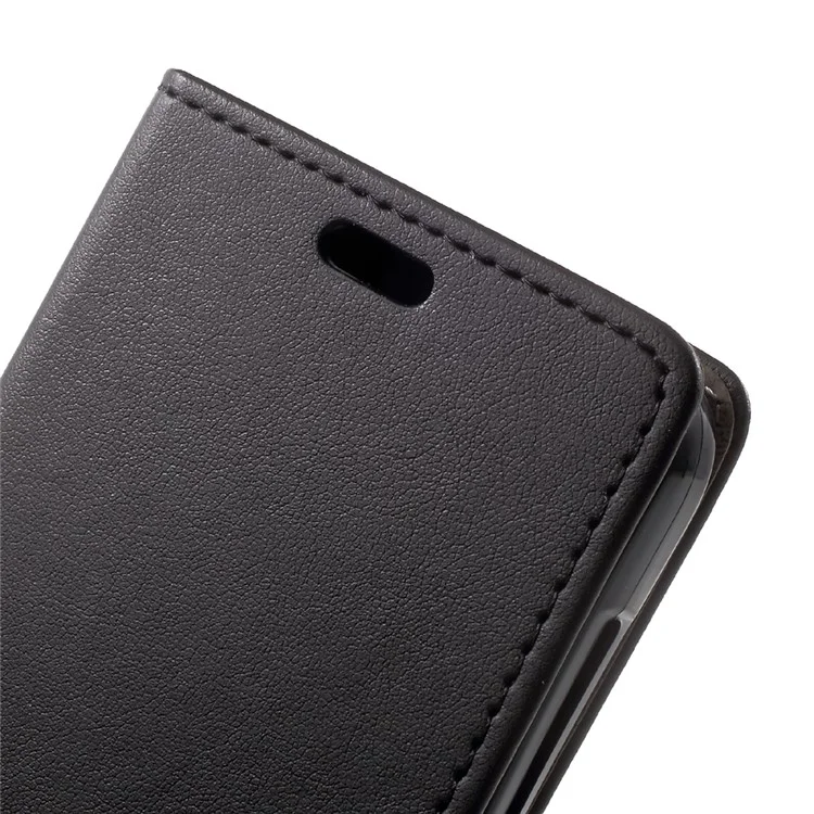 PU Leather Wallet Cell Phone Case for Alcatel U5 (4G Version) - Black