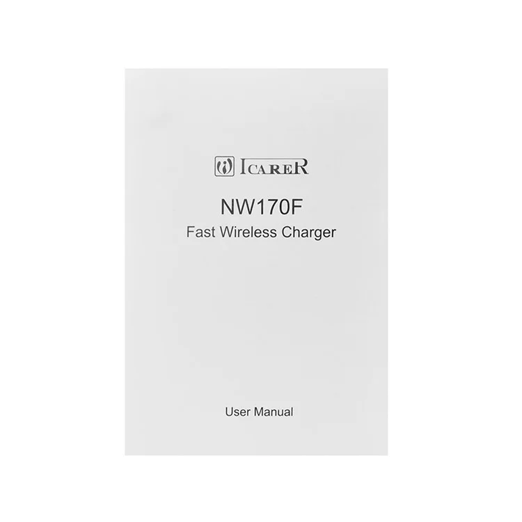 ICARER NW170F Genuine Leather Coated Wooden Wireless Charger Support Fast Charge for Samsung Galaxy S7 - Coffee
