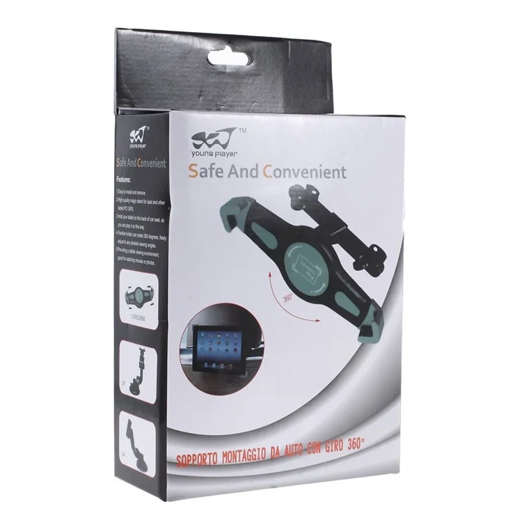 Universal 360 Rotation Suction Cup Car Mount Holder for iPad Samsung ASUS Tabs XWJ0868A, Largura: 18-30cm