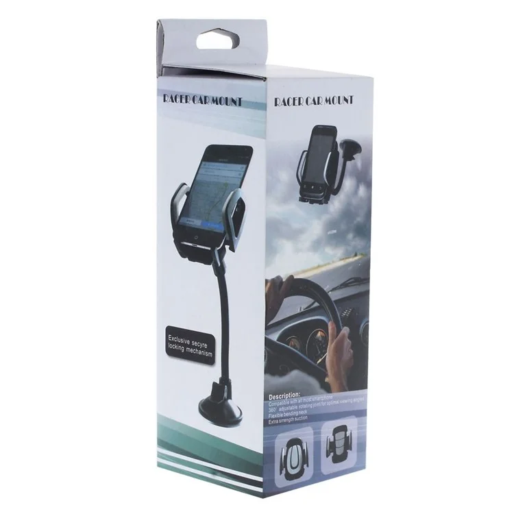 360 Degree Swivel Suction Cup Car Mount Holder for iPhone Samsung Sony Huawei etc, Width: 4.5-9.5cm Model: S050