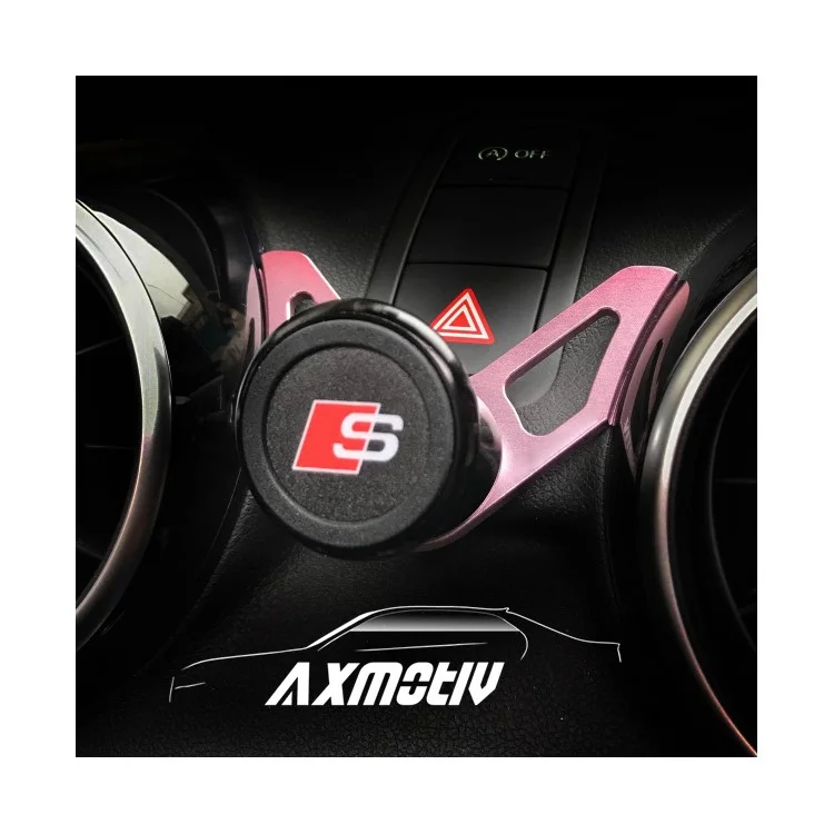 Car Air Outlet Mount 360-Degree Rotary Magnetic Phone Holder Exclusive Designed for Audi A1 - Pink