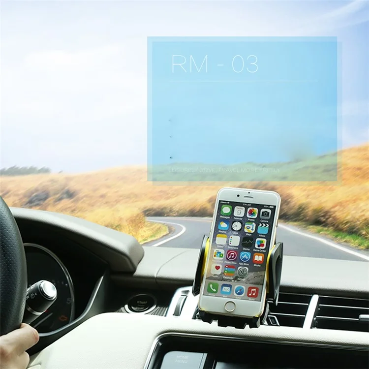 REMAX RM-03 Car Air Vent Mount Bracket for iPhone 6 Plus 6 / Galaxy S6, Width: 47-100mm - Grey