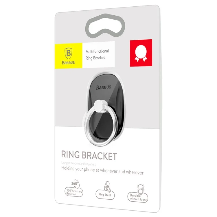 BASEUS Multi-function Smartphone Ring Holder Desktop Mount for iPhone Samsung Sony Etc. - Black
