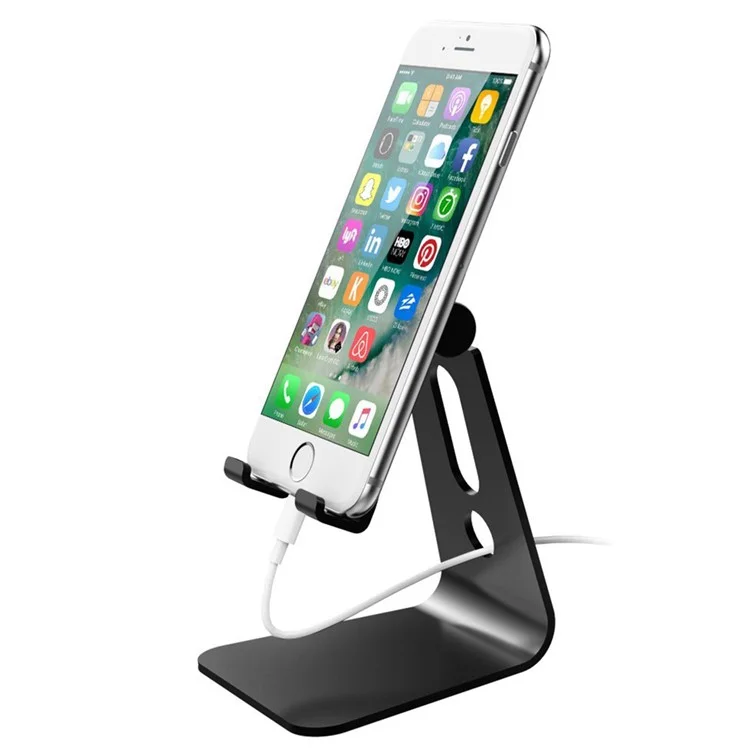 For 3.5-8 inch Phone Tablet Portable 270° Rotating Foldable Aluminum Stand Phone Holder Bracket - Black