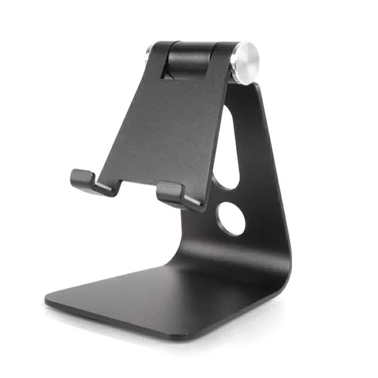 For 3.5-8 inch Phone Tablet Portable 270° Rotating Foldable Aluminum Stand Phone Holder Bracket - Black