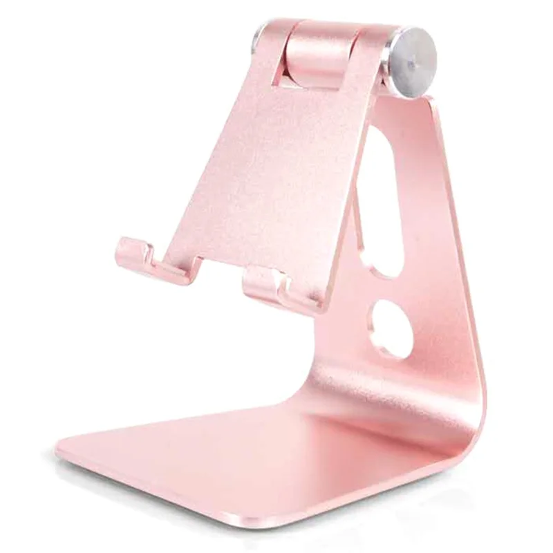 Para La Tableta De 3.5-8 Pulgadas Tablet Portátil 270 ° Rotación Plegable De Aluminio Soporte De Teléfono Soporte De Teléfono - Oro Rosa