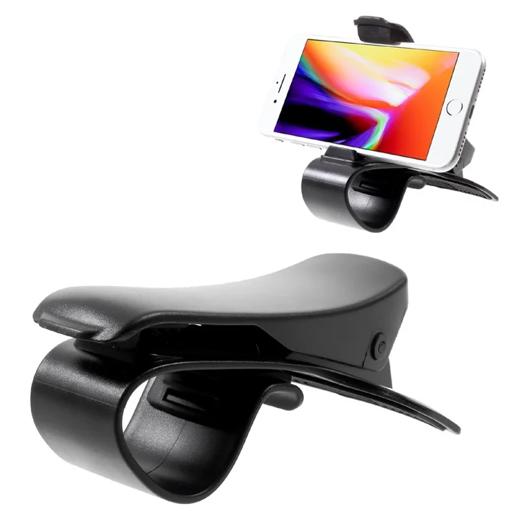 Universal Car Dashboard Flexible Phone Clip Holder Mount for iPhone X/8/8 Plus, Width under 9cm - Black
