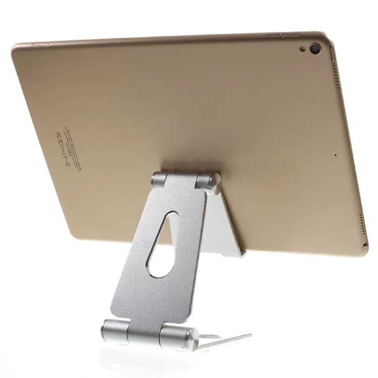 Universal Aluminium Alloy Smartphone Tablet Desktop Mount for iPhone X, iPad 9.7 (2017) etc. - Silver Color