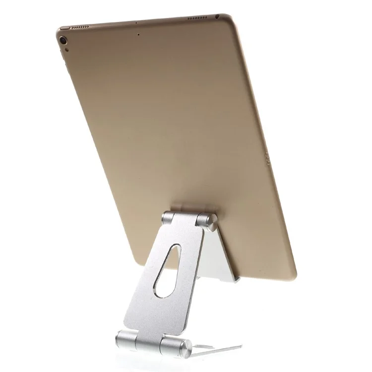 Universal Aluminium Alloy Smartphone Tablet Desktop Mount for iPhone X, iPad 9.7 (2017) etc. - Silver Color