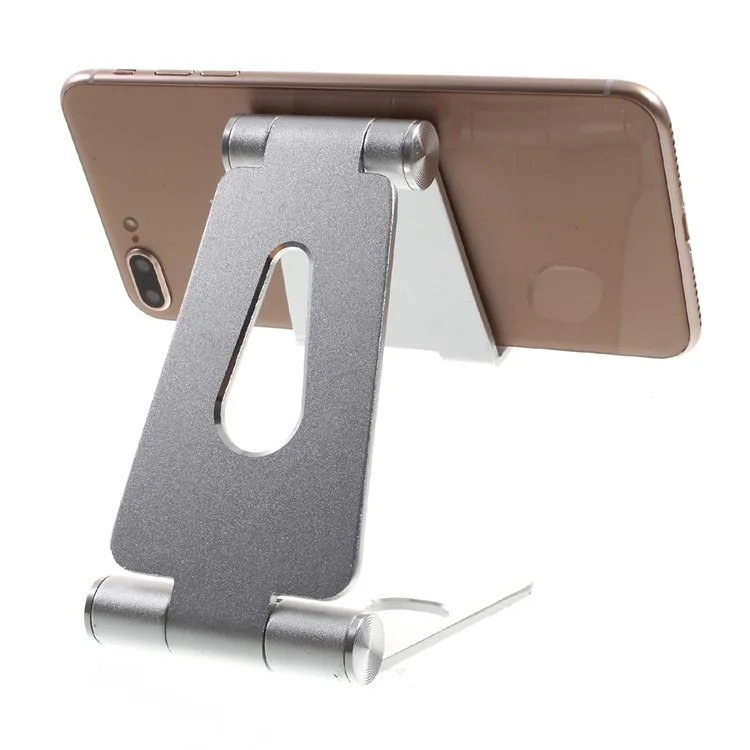 Universal Aluminium Alloy Smartphone Tablet Desktop Mount for iPhone X, iPad 9.7 (2017) etc. - Silver Color