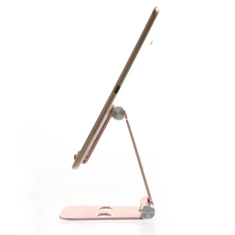 Portable Aluminium Alloy Desktop Bracket Adjustable Stand for iPhone X, iPad 9.7 (2017) etc. - Rose Gold Color