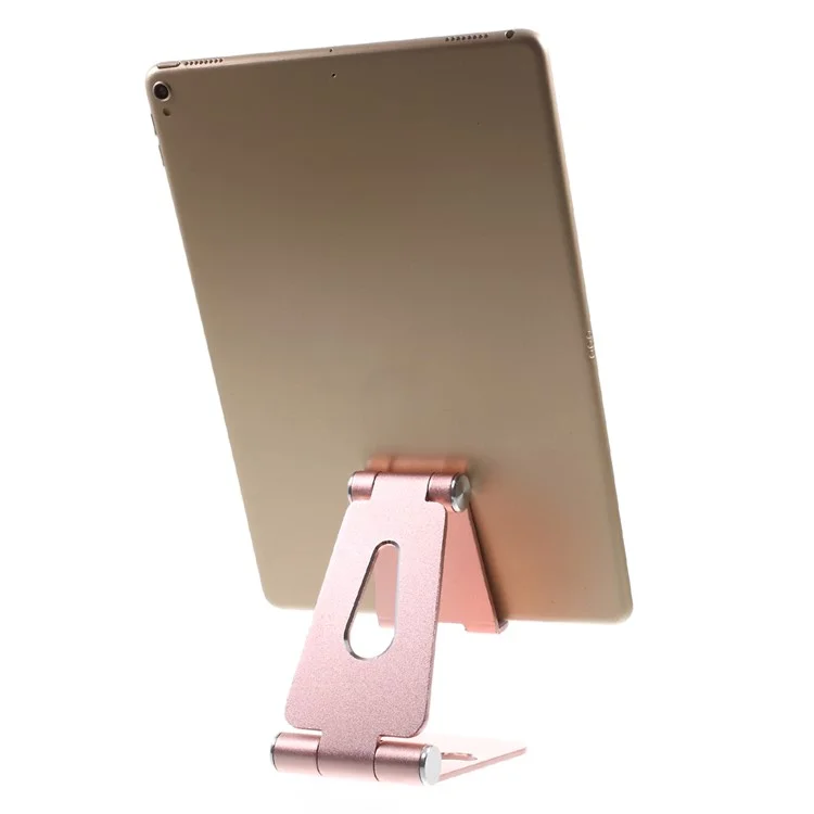 Portable Aluminium Alloy Desktop Bracket Adjustable Stand for iPhone X, iPad 9.7 (2017) etc. - Rose Gold Color