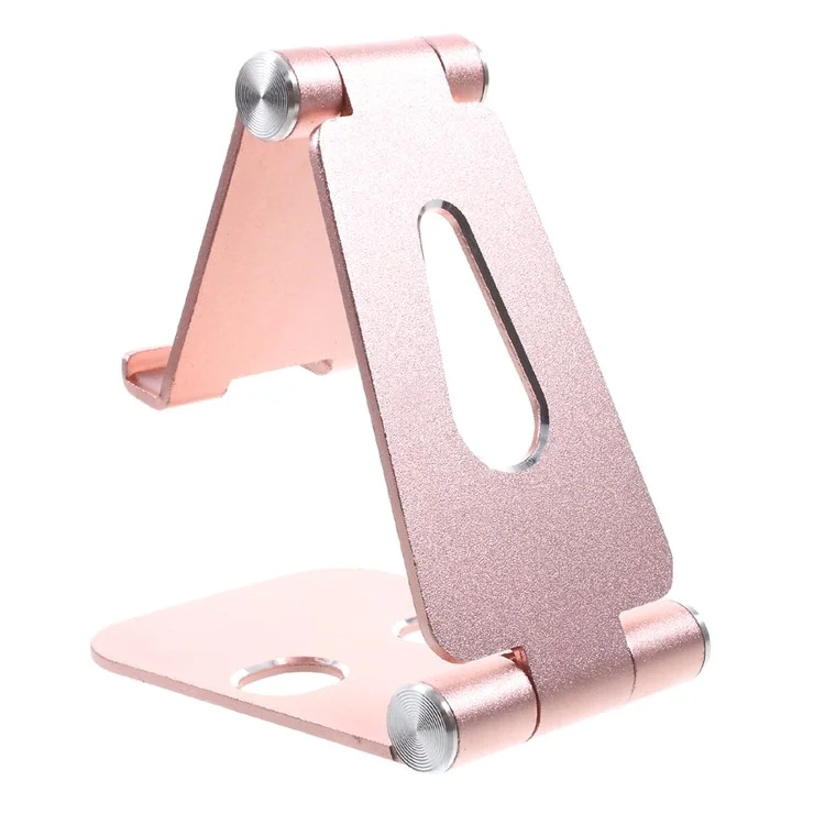 Portable Aluminium Alloy Desktop Bracket Adjustable Stand for iPhone X, iPad 9.7 (2017) etc. - Rose Gold Color