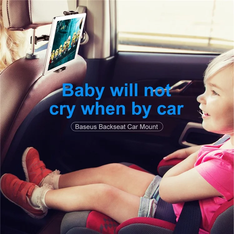 BASEUS Car Backseat Mount 360 Degree Back Seat Holder for Mobile Phone Tablet (4.7-12.9 inch) - Black
