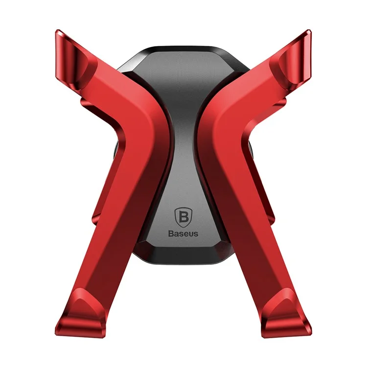 BASEUS X Shaped Rotary Car Air Vent Mount for iPhone Samsung Sony, Clamp Width: 60-86mm - Red