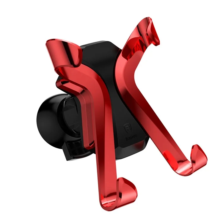 BASEUS X Shaped Rotary Car Air Vent Mount for iPhone Samsung Sony, Clamp Width: 60-86mm - Red