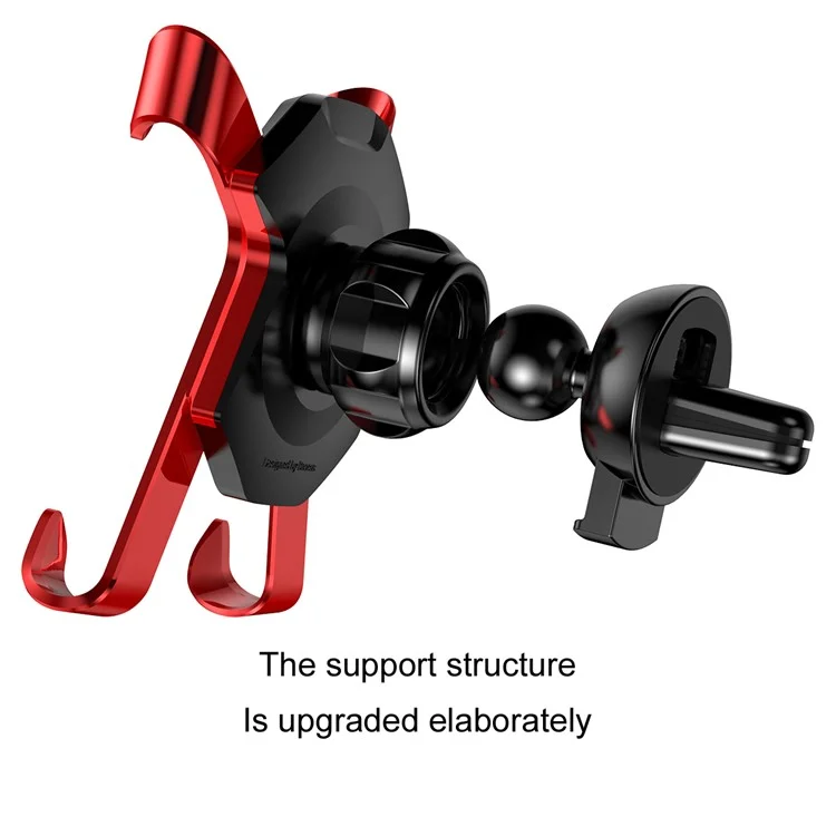 BASEUS X Shaped Rotary Car Air Vent Mount for iPhone Samsung Sony, Clamp Width: 60-86mm - Red