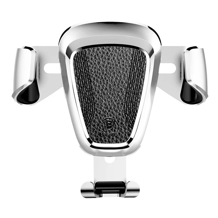 BASEUS Metal Gravity Car Air Vent Mount Stand for iPhone Samsung Huawei etc - Silver Color