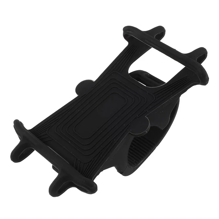 Flexible Silicone Bicycle Motorcycle Pram Handlebar Phone Holder for 4-6inch Phones - Black