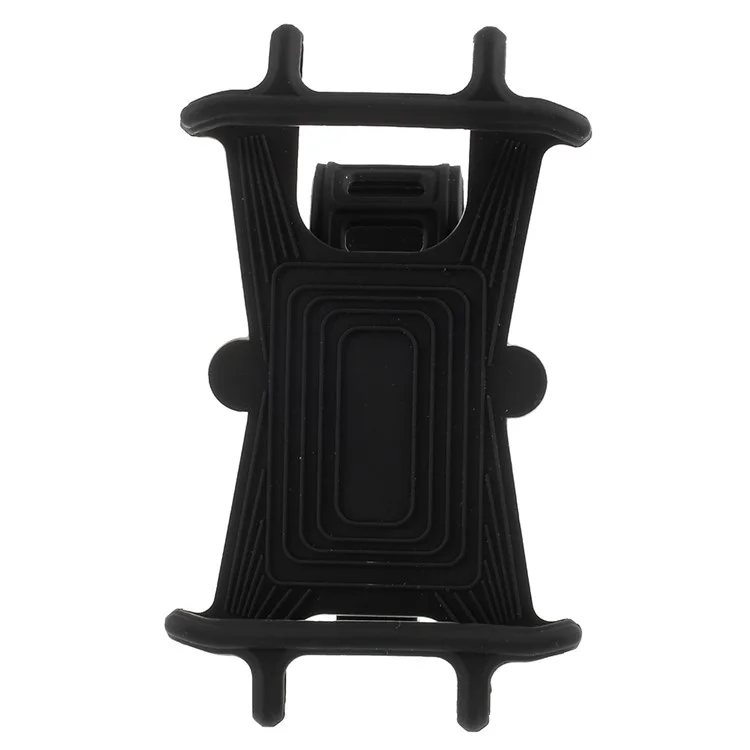 Flexible Silicone Bicycle Motorcycle Pram Handlebar Phone Holder for 4-6inch Phones - Black