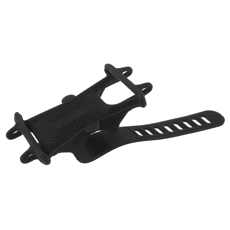 Flexible Silicone Bicycle Motorcycle Pram Handlebar Phone Holder for 4-6inch Phones - Black