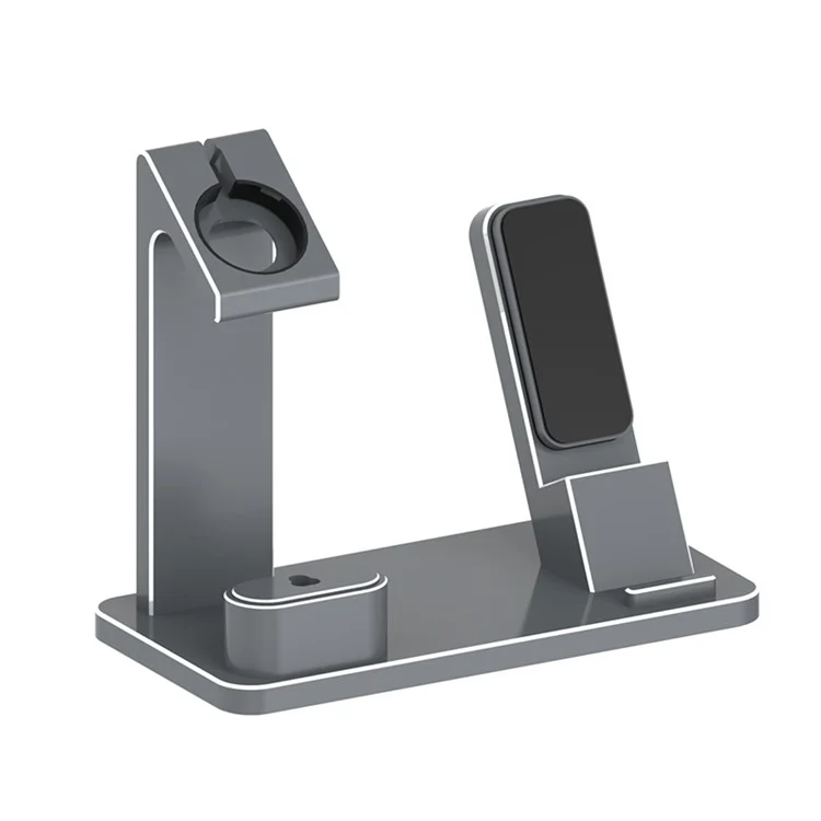 HJZJ001 Apple iWatch iPhone Stand AirPods Stand Aluminum Dock Accessories Station Holder - Grey