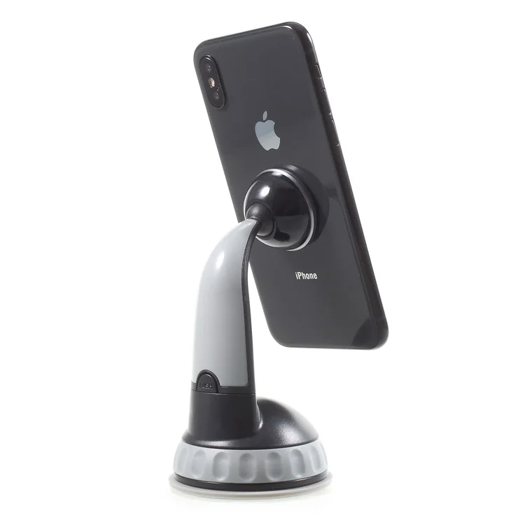Universal Suction Cup Magnetic Car Mount Holder for iPhone X, Samsung Note 8 Etc. - Grey