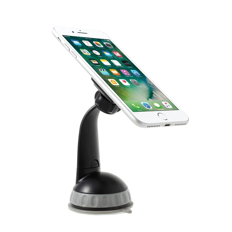 Universal Suction Cup Square Magnetic Car Mount Holder for iPhone X, Samsung Note 8 Etc. - Grey
