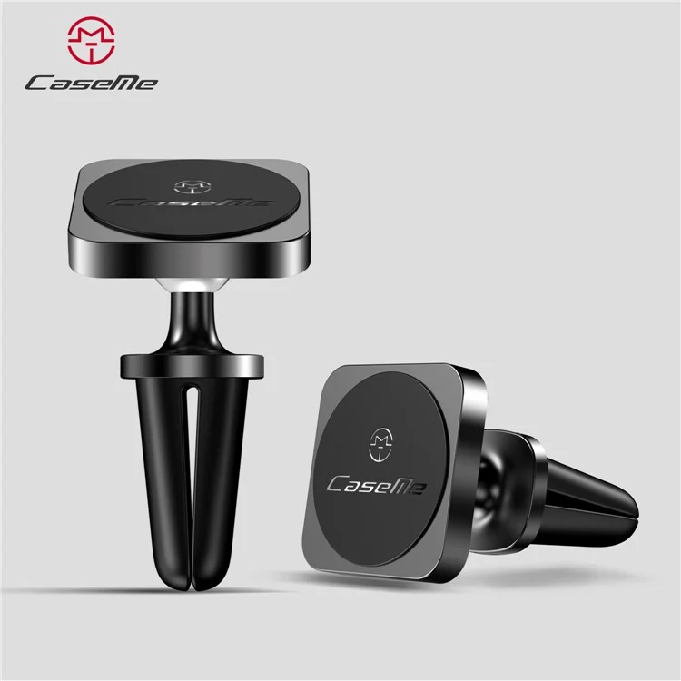CASEME Square Shape Magnetic 360 Degree Rotating Car Air Vent Mount for iPhone X Huawei Mate 10 - Black