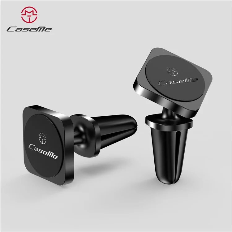 CASEME Square Shape Magnetic 360 Degree Rotating Car Air Vent Mount for iPhone X Huawei Mate 10 - Black