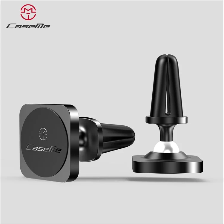 CASEME Square Shape Magnetic 360 Degree Rotating Car Air Vent Mount for iPhone X Huawei Mate 10 - Black