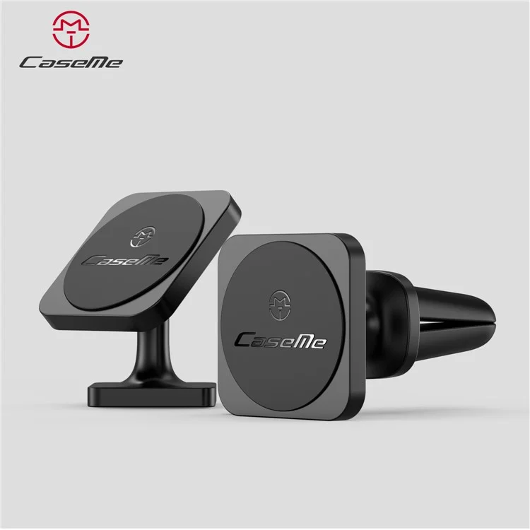 CASEME Square Shape Magnetic 360 Degree Rotating Car Air Vent Mount for iPhone X Huawei Mate 10 - Black