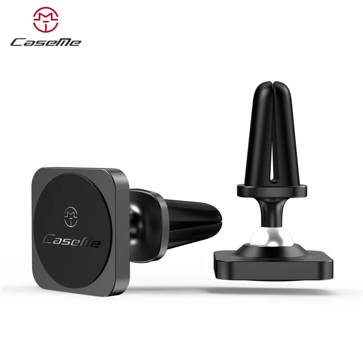 CASEME Square Shape Magnetic 360 Degree Rotating Car Air Vent Mount for iPhone X Huawei Mate 10 - Black