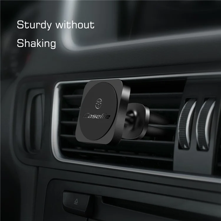 CASEME Square Shape Magnetic 360 Degree Rotating Car Air Vent Mount for iPhone X Huawei Mate 10 - Black