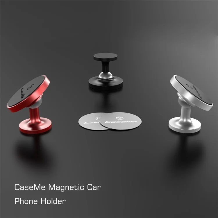 CASEME Aluminum Alloy Strong Magnetic Car Mount Cell Phone Holder for iPhone Samsung Etc. - Black