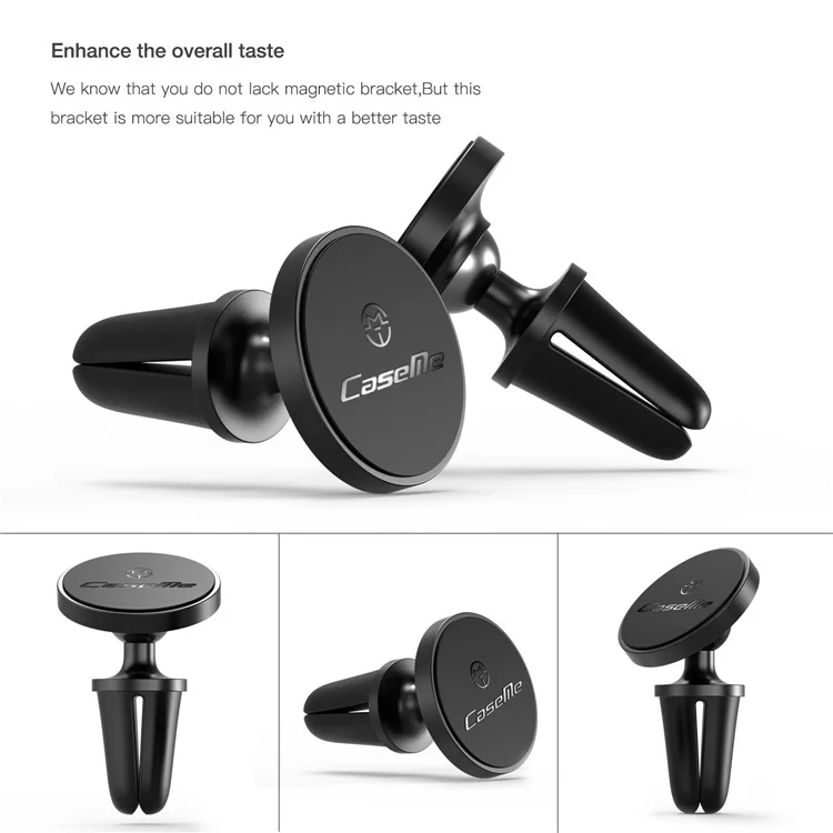 CASEME Round Air Outlet Magnetic Bracket Phone Holder - Black