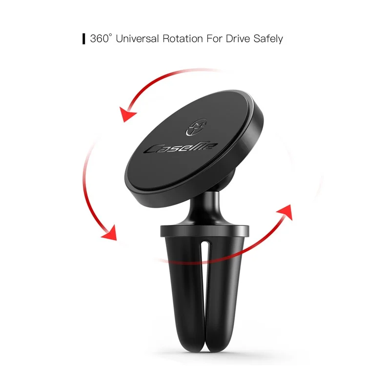 CASEME Round Air Outlet Magnetic Bracket Phone Holder - Black