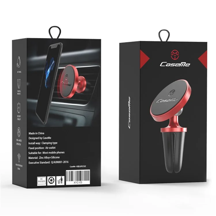 CASEME Round Air Outlet Magnetic Bracket Phone Holder - Black