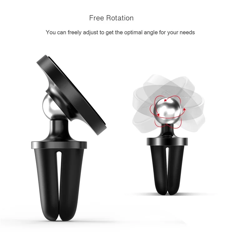 CASEME Round Air Outlet Magnetic Bracket Phone Holder - Black